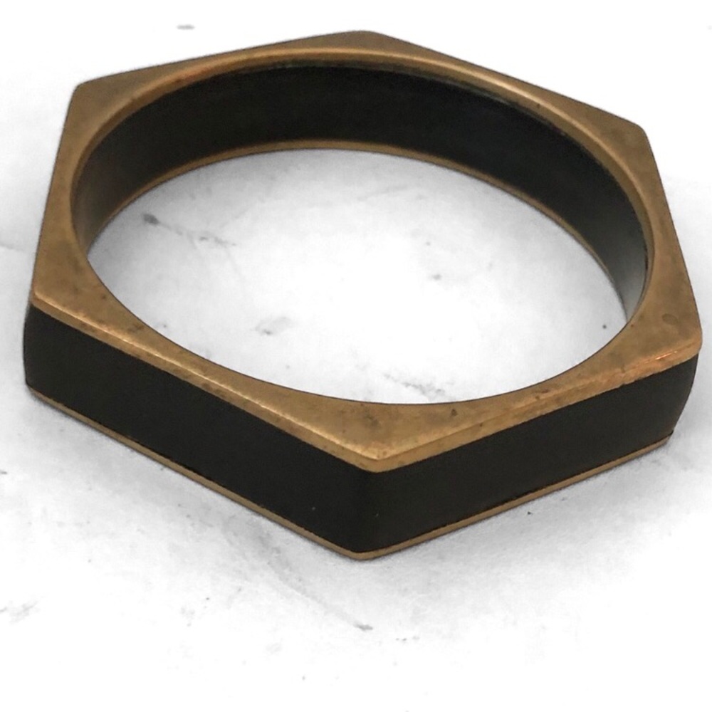 Vintage Modernist Brass Resin (?) Bangle